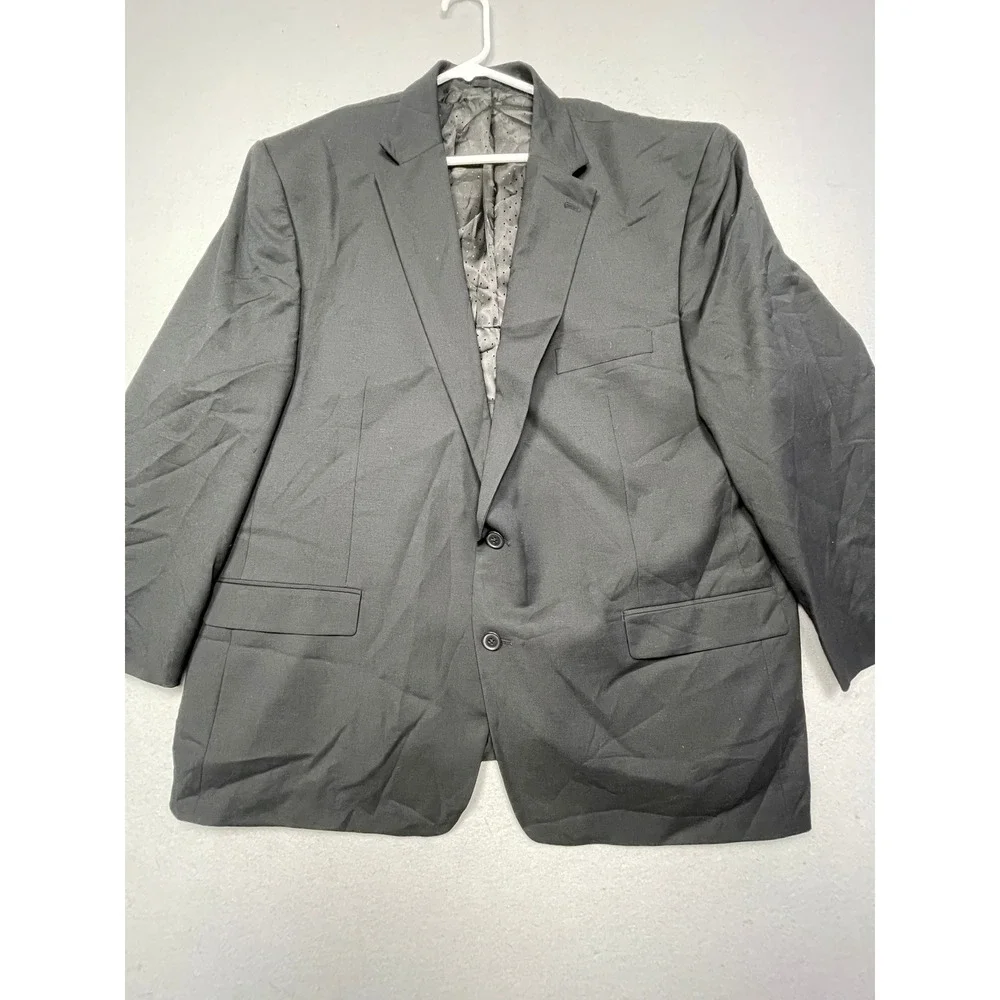 Michael Strahan Blazer Wool Blend Charcoal Black 50R Mens